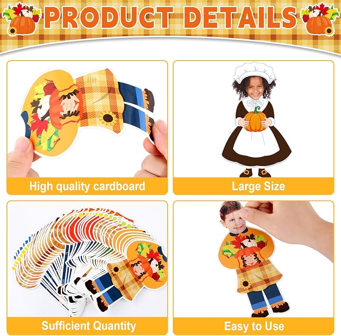 gisgfim 80Pcs Fall Scarecrow Cutouts Fall Thanksgiving Decorations Bulletin