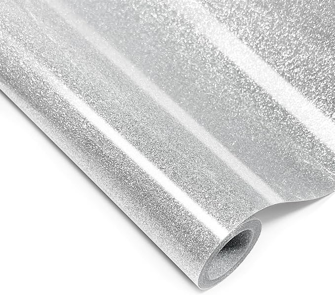Glitter Iron On 12in X 5ft, HTV Heat Transfer Vinyl | Glitter HTV Easy to Cut &