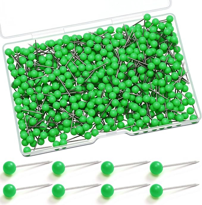 WILLBOND 500 Pack Map Push Pins Map Tacks Small Round Head Push Pins Thumb Tacks
