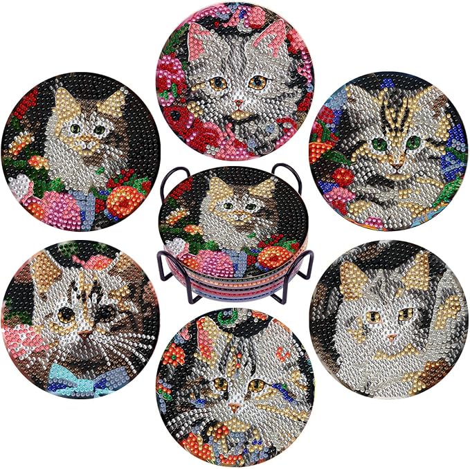 EWJRNSF 6 PCS Diamond Art Coasters Kit