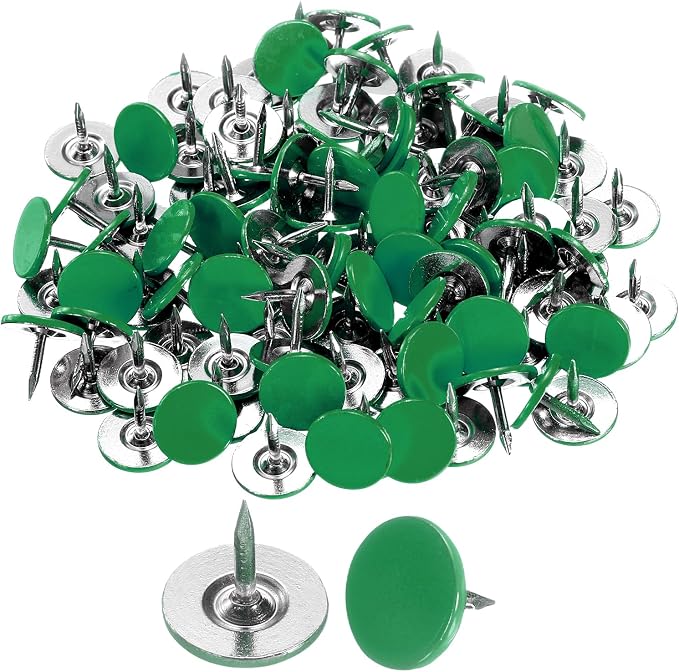 uxcell 150Pcs Upholstery Tacks, 11mmx10mm Flat Head Thumb Tack Decorative