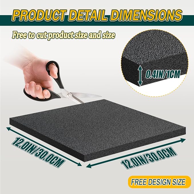 Polyurethane Foam Pads for Packing Foam Sheets Black Cuttable High Density