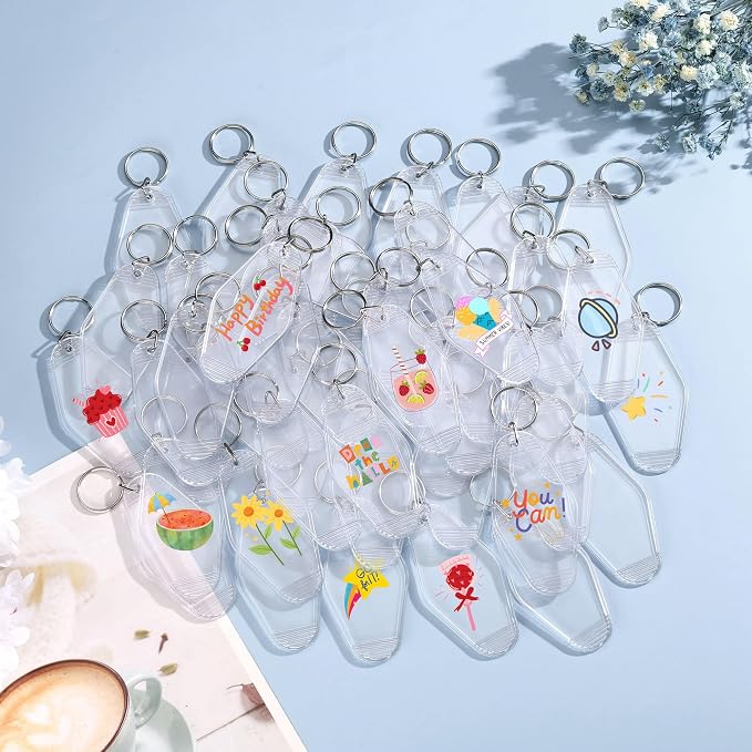 Yoption 20pcs Blank Motel Keychain Bulk