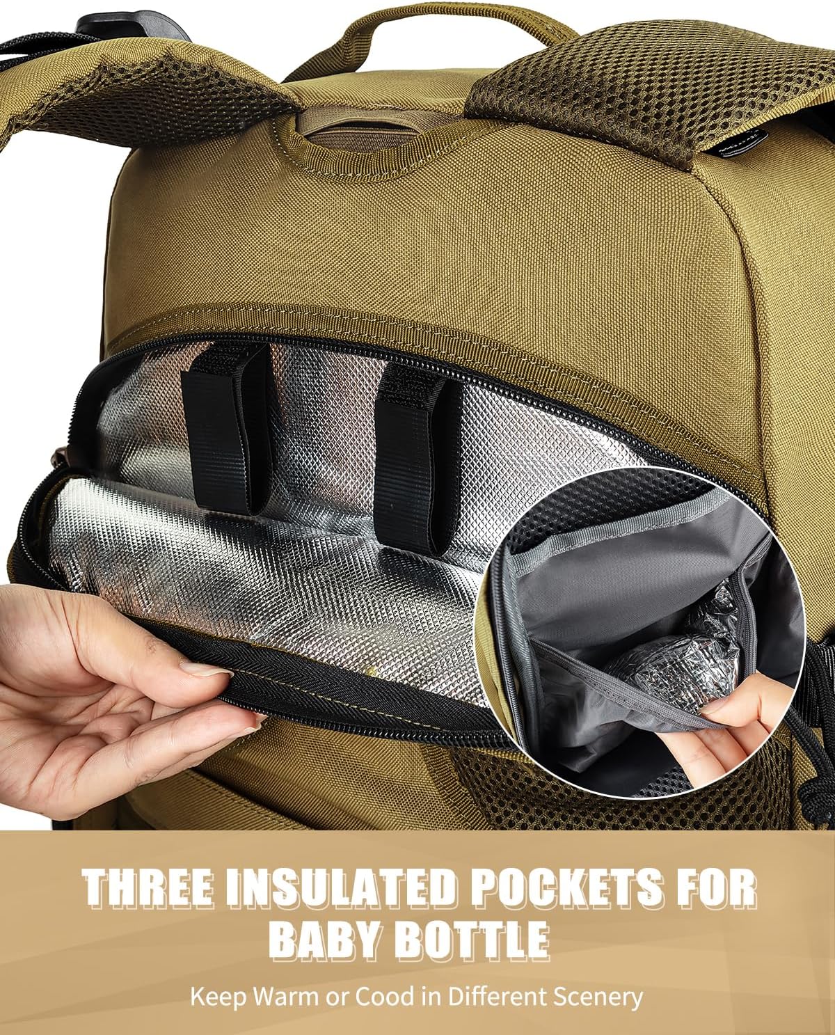 SHARKMOUTH Military Diaper Bag for Dad: Tactical Baby Backpack with Insulated Changing Pad for Outdoor Dads - MOLLE Webbing & 900D Polyester for Camping Hiking Travel
