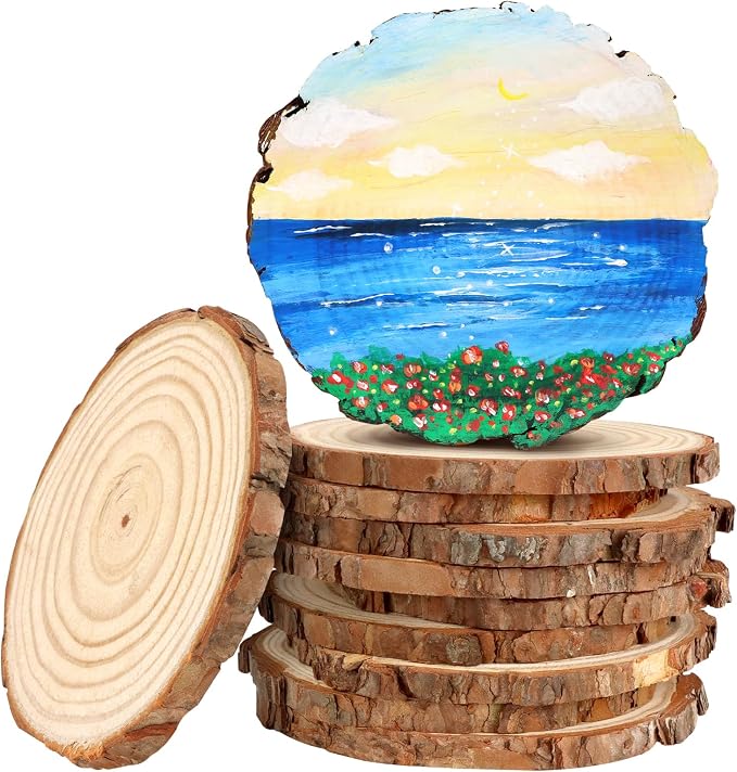 FSWCCK 10 PCS Unfinished Wood Slices