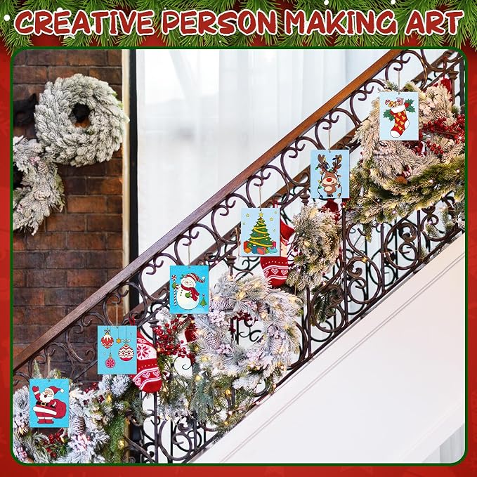 COCHIE 10 Pieces Large Christmas Unfinished Wood Crafts to Paint
