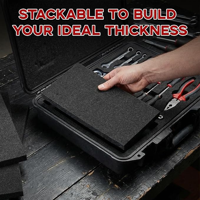 4 Pack Pick and Pluck Foam Sheets 16x12x0.5 Inch, Pre-Cut Grid Foam