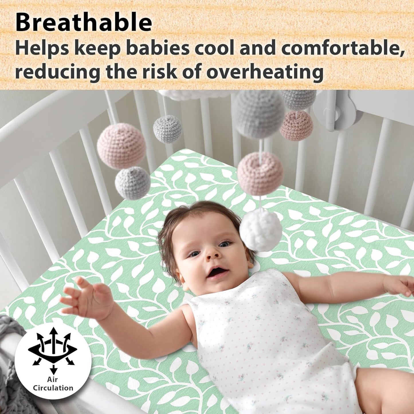 3-Pack Bedside Sleeper Bassinet Sheets | GOTS Certified Organic Jersey Cotton, Ultra Soft & Breathable | 33x20x4” Fitted Sheets for Baby Bassinet Mattress | Universal Fit for 17–21” x 29–33” Pads