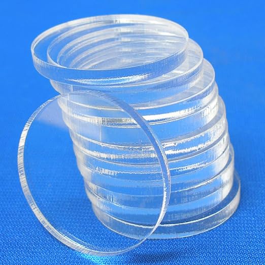 Set of 20 White Acrylic Discs, 1/8" Thick Round Transparent Circle Blanks