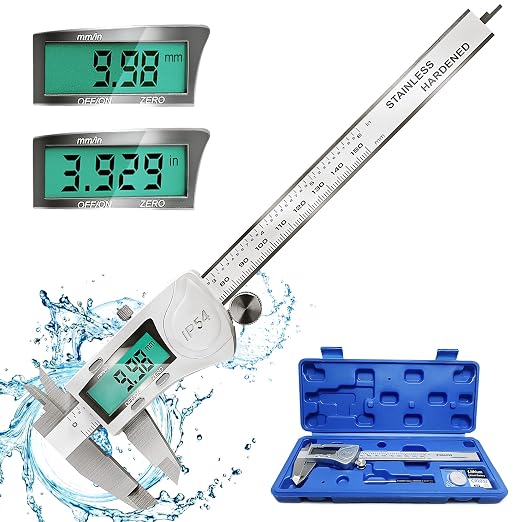 Digital Caliper Measuring Tool, IP54 Waterproof Electronic Micrometer Caliper