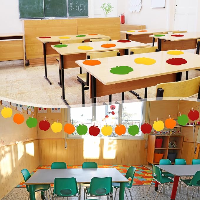 Ireer 48 Pcs Large Foam Apple Cutouts 6 Inch Colorful Apple Shapes Bulletin