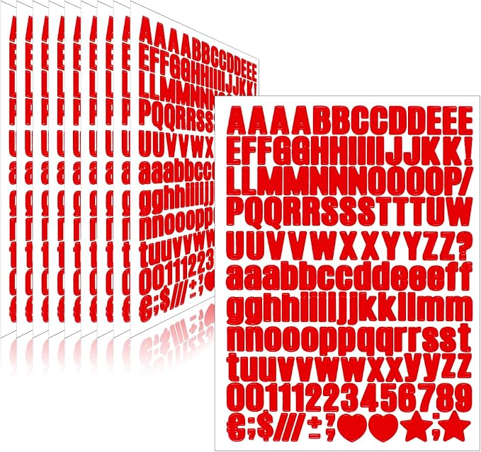 Letter Stickers, Mailbox Numbers, 0.5 Inch Waterproof Vinyl Alphabet | 1/2 Inch