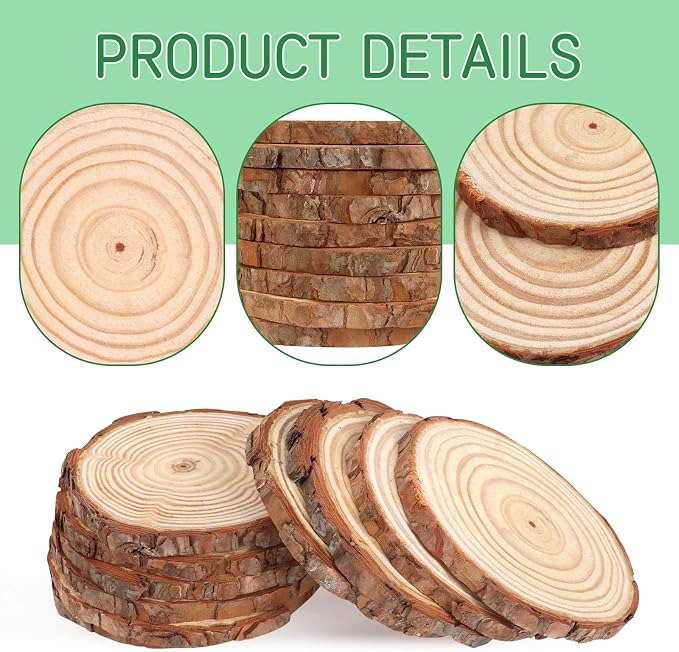 FSWCCK 10 PCS Unfinished Wood Slices