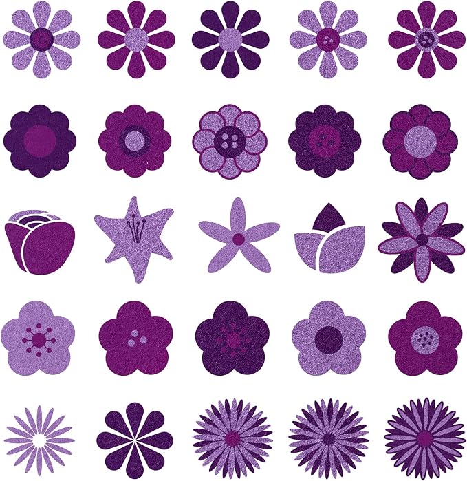 Whaline 18Pcs Felt Fabric Sheets Soft Thick Assorted Purple Craft Felt Pack