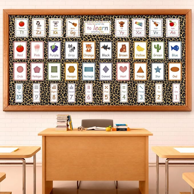 Leopard Print Bulletin Board Roll Non-Woven Fabric Poster 16in X 20ft | Back to