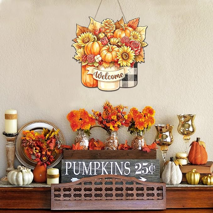 Unfinished Fall Wreaths Wood Crafts to Paint Set of 3, Unfinished Wood Cutouts