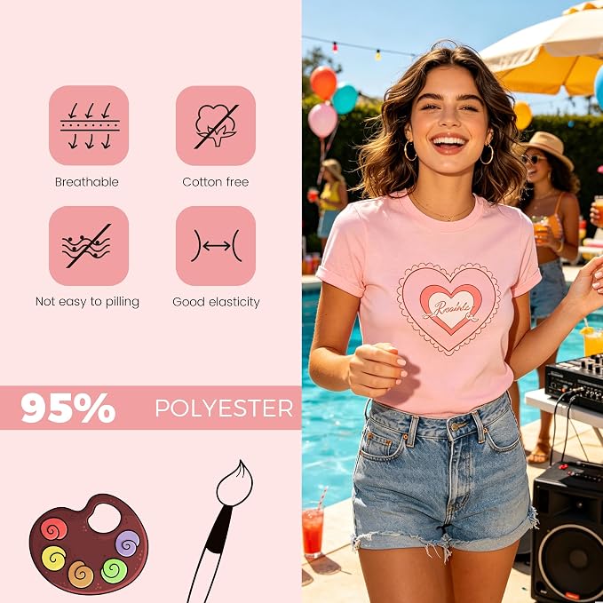Joyclub 5 PCS Unisex Sublimation Blanks Bulk Polyester T Shirts
