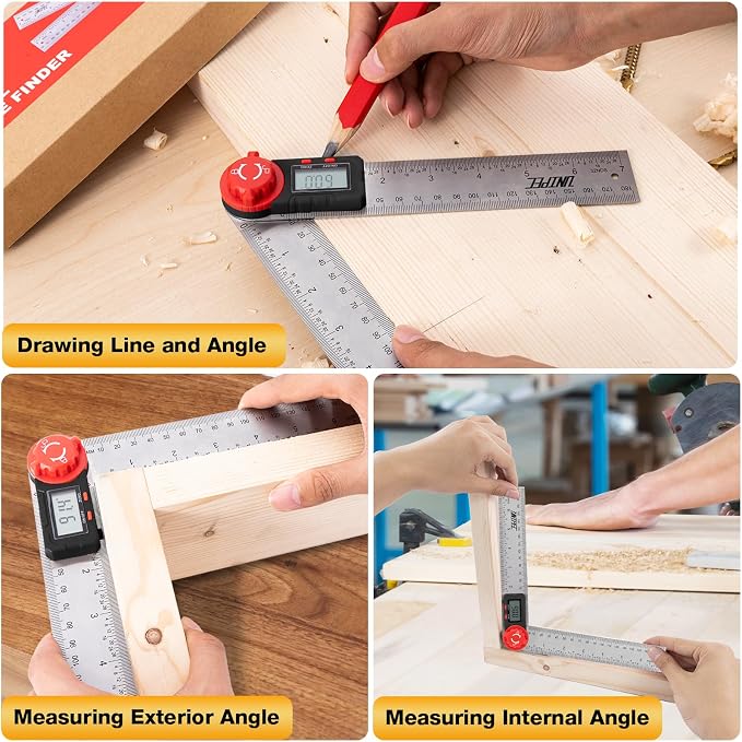 Digital Angle Finder Protractor, Angle Finder Ruler, Stainless steel 7inch 200mm