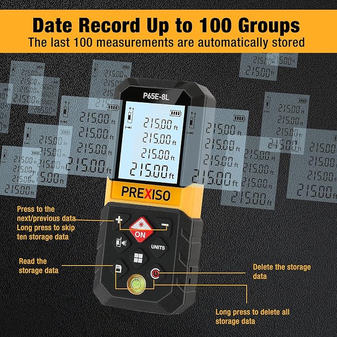 PREXISO Laser Measure, 215Ft Laser Measurement Tool