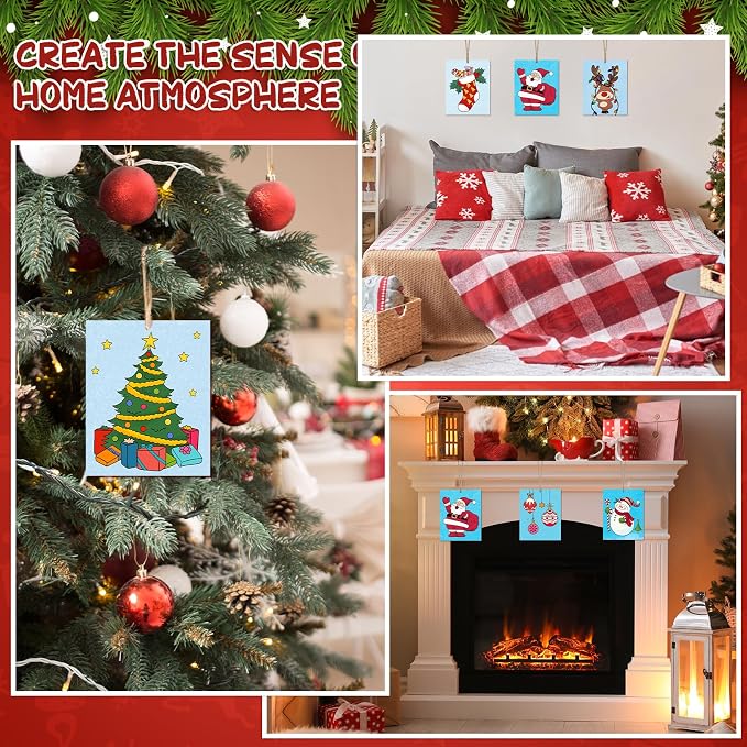 COCHIE 10 Pieces Large Christmas Unfinished Wood Crafts to Paint