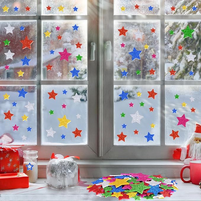 900Pcs Foam Stickers, Colorful Foam Shape Stickers Self Adhesive Star Stickers