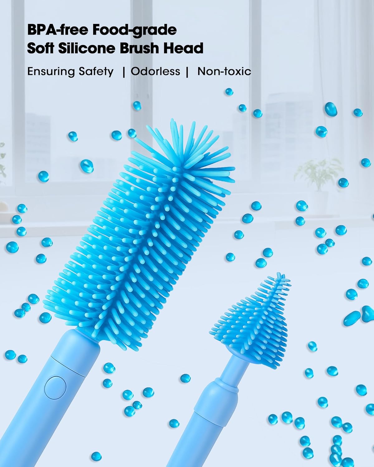 Travel Baby Bottle Cleaning Kit, Including Pacifier Cleaner and Straw Brush, Detachable Head for Easy Cleaning, Baby Travel Essential