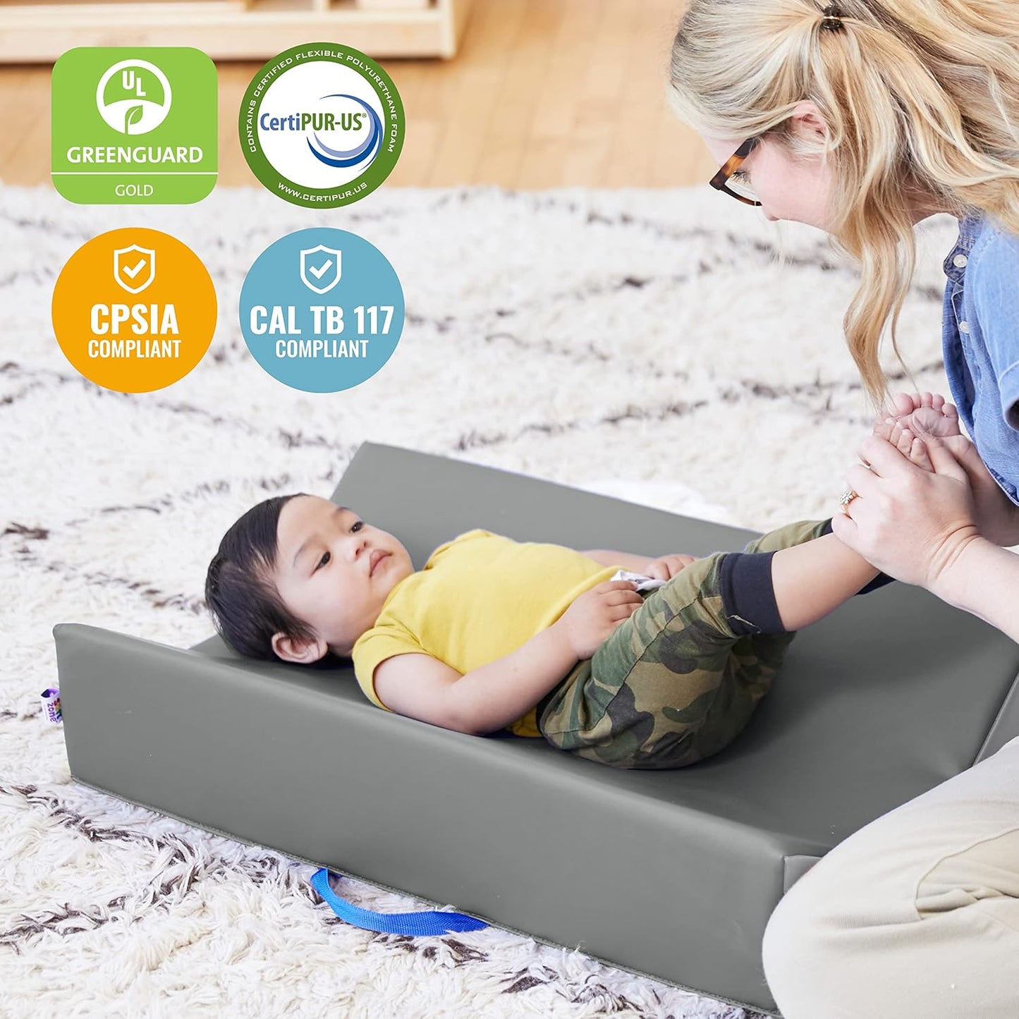 ECR4Kids SoftZone Baby Changing Pad, Baby Essentials, Grey/Light Grey