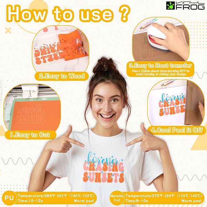 VINYL FROG 30PCS Heat Transfer Vinyl Bundle