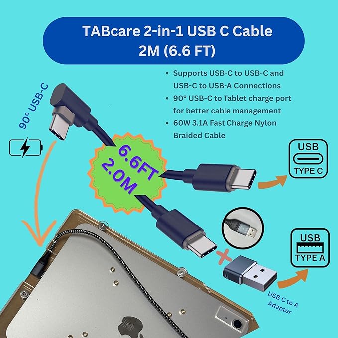 TABcare Anti-Theft Acrylic VESA Enclosure for Apple iPad 10 10.9" 2022, iPad 11" 2025 with Free Wall Mount Kit & 90-Degree Angle USB C Charge Cable (White)