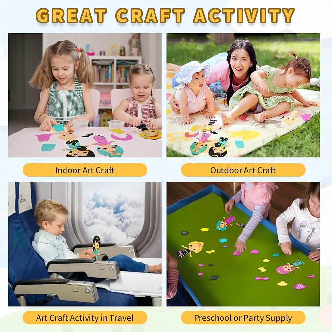 VKPI 4 Pieces EVA Foam Art Crafts Gift Kit, Creative Make Your Own Princess