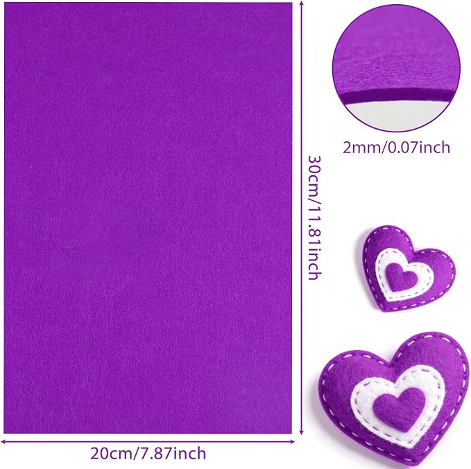 NEBURORA 12 Pcs 2mm Thick Stiff Felt Sheets