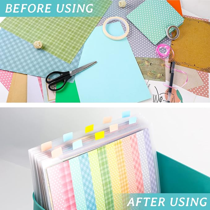 Caydo 12 Pcs Scrapbook Paper Storage