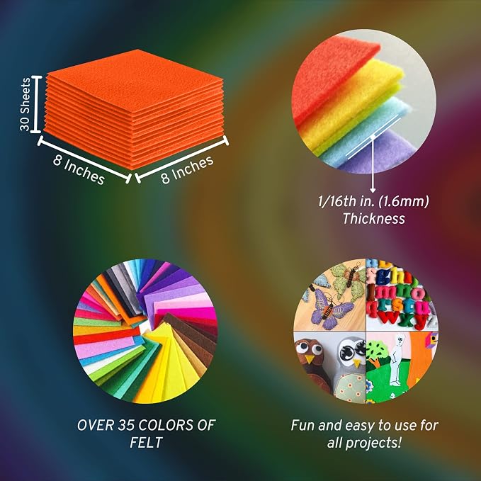 FabricLA Acrylic Felt Sheets for Crafts