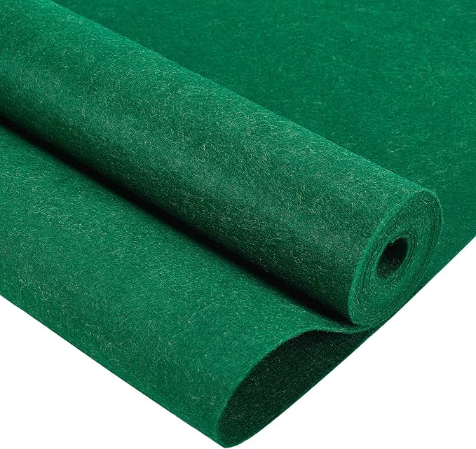 BENECREAT 10FT 15.75 Inch Wide Green Felt Fabric Sheet Nonwoven Felt Roll