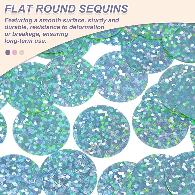 MECCANIXITY 700 Pcs Flat Round Sequins 15mm/0.6 Inch Loose Paillettes Craft