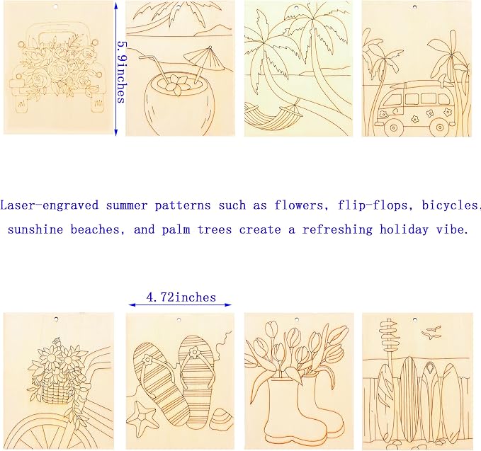 Piatoeke 16PCS 5.9×4.7in Unfinished Wood Crafts to Paint, DIY Fun Things to