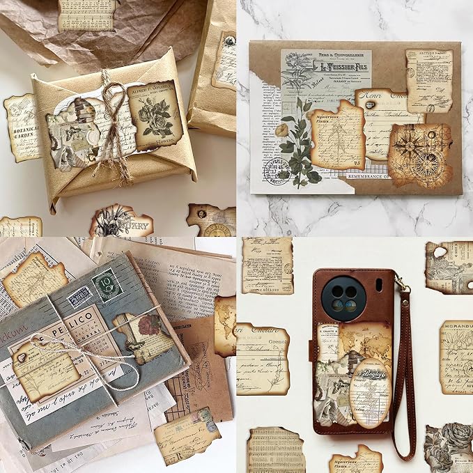 PRSTINCOL Vintage Journaling Stickers, Scrapbook Supplies