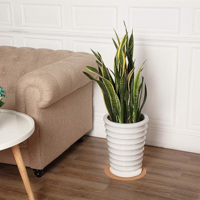 Boao 2 Pcs 12 Inch Large Cork Plant Coaster Round Cork Mat Trivet Absorbent