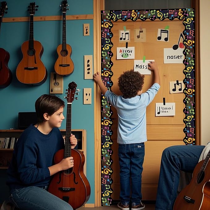 69Ft Musical Notes Bulletin Board Borders Colorful Cute Musical Note Trimmer