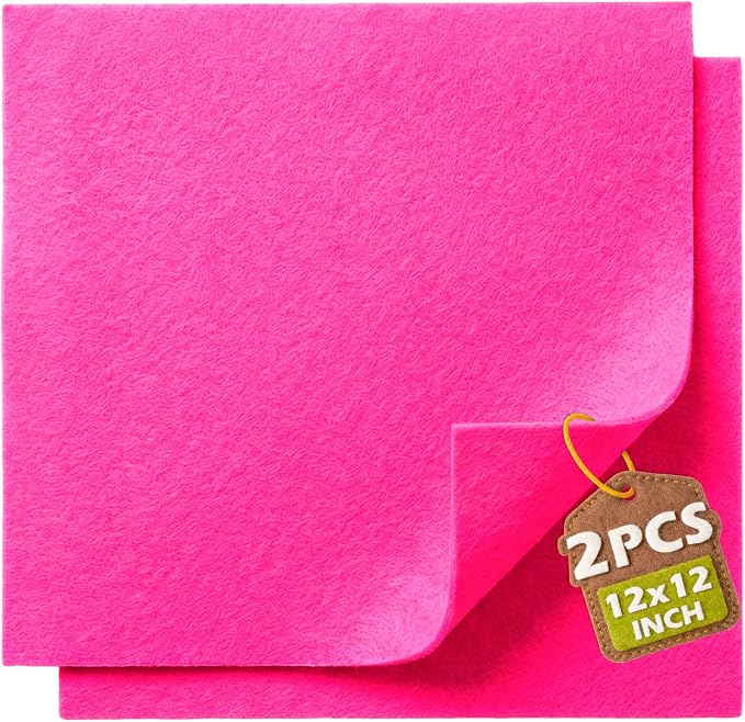 Hot Pink Soft Felt Sheets for Crafts, 1.6mm Thick, Handmade Crafts, DIY Projects