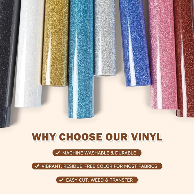 TUMIYA Gold Glitter Heat Transfer Vinyl HTV Roll