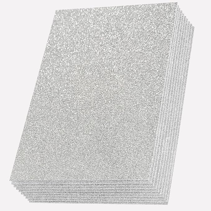 SALEMAR Silver Sticky Glitter Foam Sheets