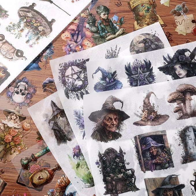 Fantasy Scrapbook Stickers 20 Sheets 240 Pre-Cut Magic Washi Stickers