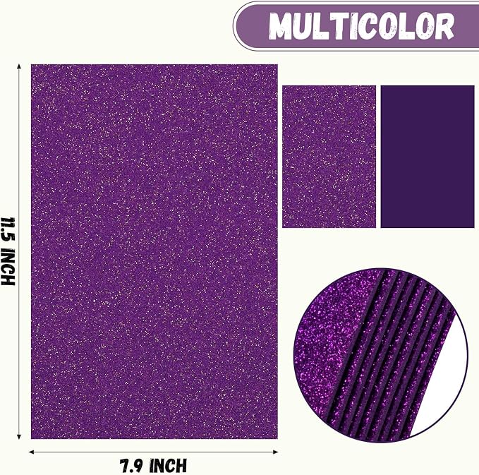 10 Pack Glitter Foam Sheets Craft 8 x 12 inch | Sparkles Foam Paper
