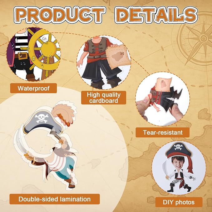 60pcs Pirate Cutouts Pirate Treasure Theme Bulletin Board Decorations Skull Hat
