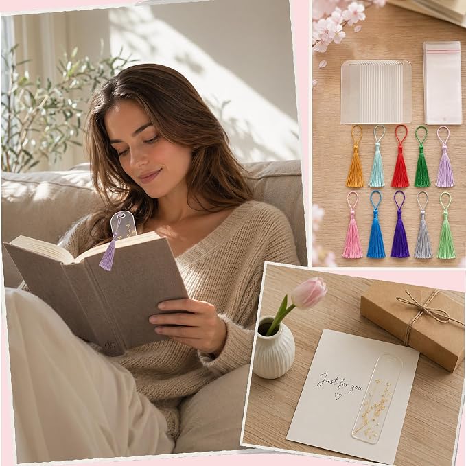 90Pcs Acrylic Bookmark Blanks Kit-30 Set Clear Acrylic Bookmarks 6" x 2"