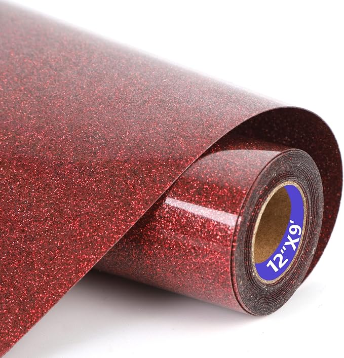 HTVVETUR Glitter HTV Vinyl Rolls Heat Transfer Vinyl