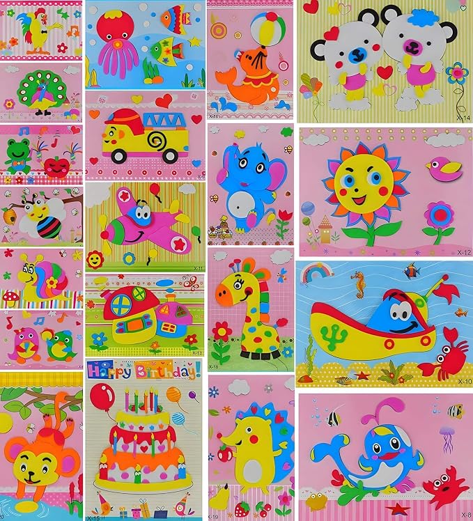 20pcs 3D EVA Foam Sticker Puzzle Game DIY Cartoon Animal Learning Education Toys