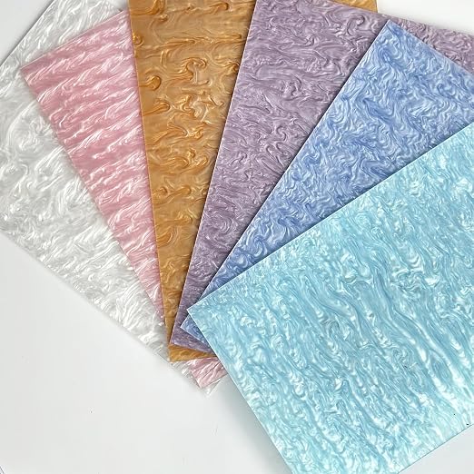 TOEPODO Pearlescent Ripple Cast Acrylic Sheets 1/8inch Thick Marble Acrylic