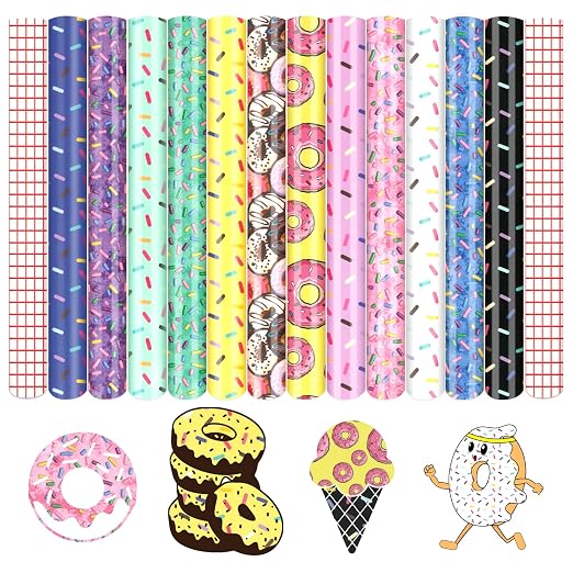 Tintnut Donut Permanent Vinyl 12x10in 12 Sheets Permanent Adhesive Vinyl |